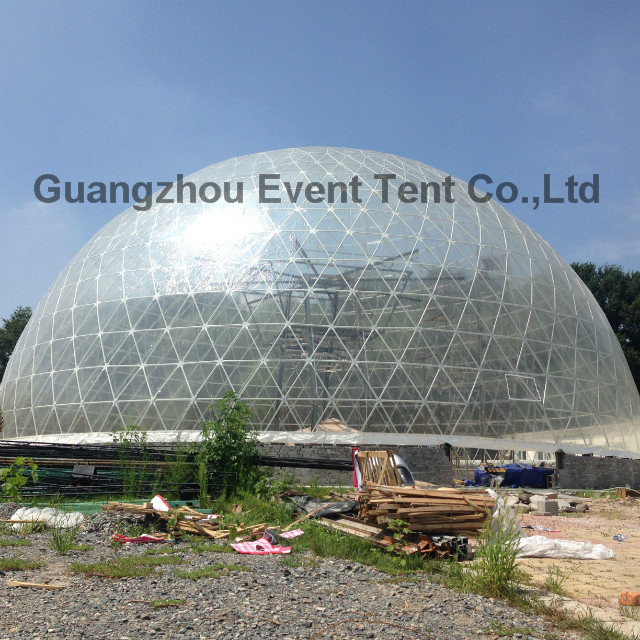 grande chiara tenda trasparente su misura della cupola geodetica del diametro 30meter