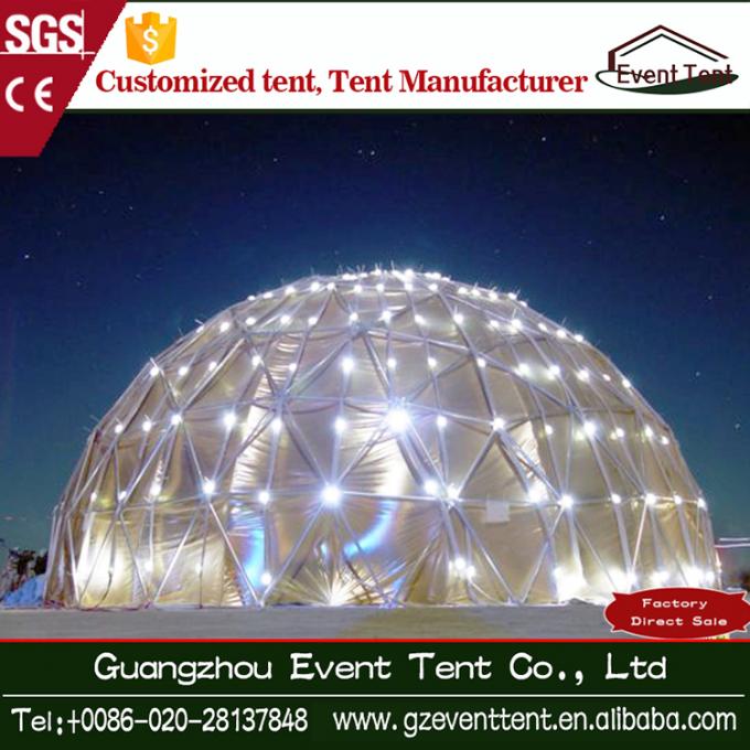 Tenda trasparente della cupola geodetica del PVC della struttura d'acciaio, diametro 6m-12m