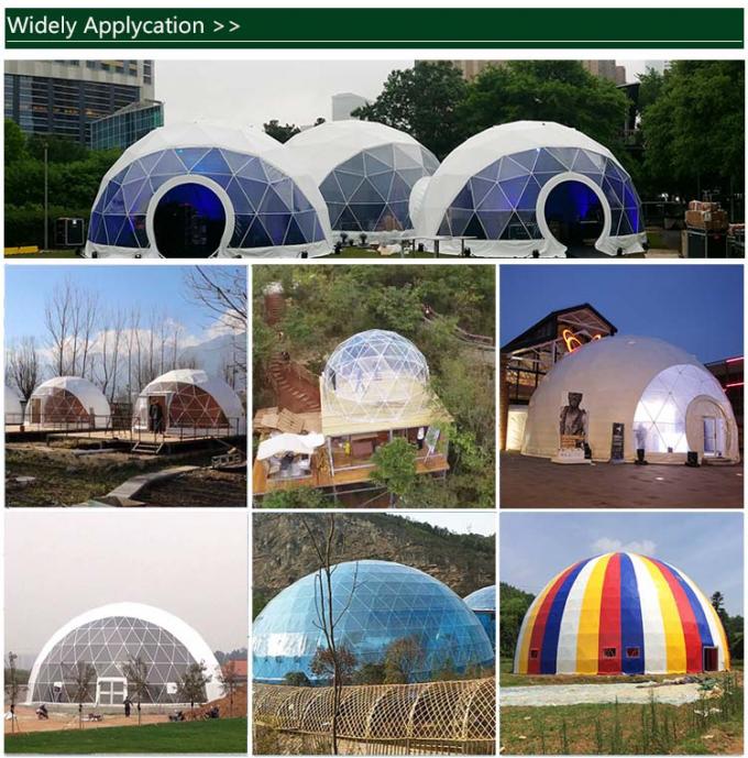 Tenda resistente UV all'aperto della cupola geodetica della tenda foranea con la porta antincendio di vetro
