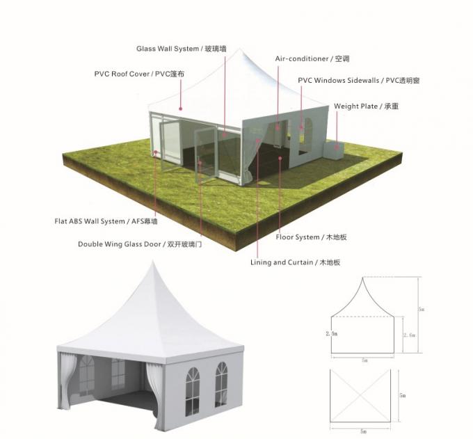 Personalizzi la tenda all'aperto di evento della pagoda con la pagina di alluminio di profilo 6061-T6