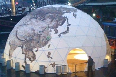 Porcellana Tenda impermeabile della cupola geodetica della mezza sfera per il diametro di campeggio di 35m fornitore