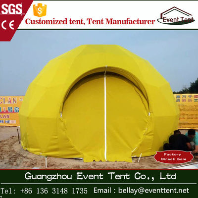 Porcellana Tenda di campeggio di lusso a doppio foglio del PVC, piccola tenda gialla della cupola geodetica per il salone fornitore